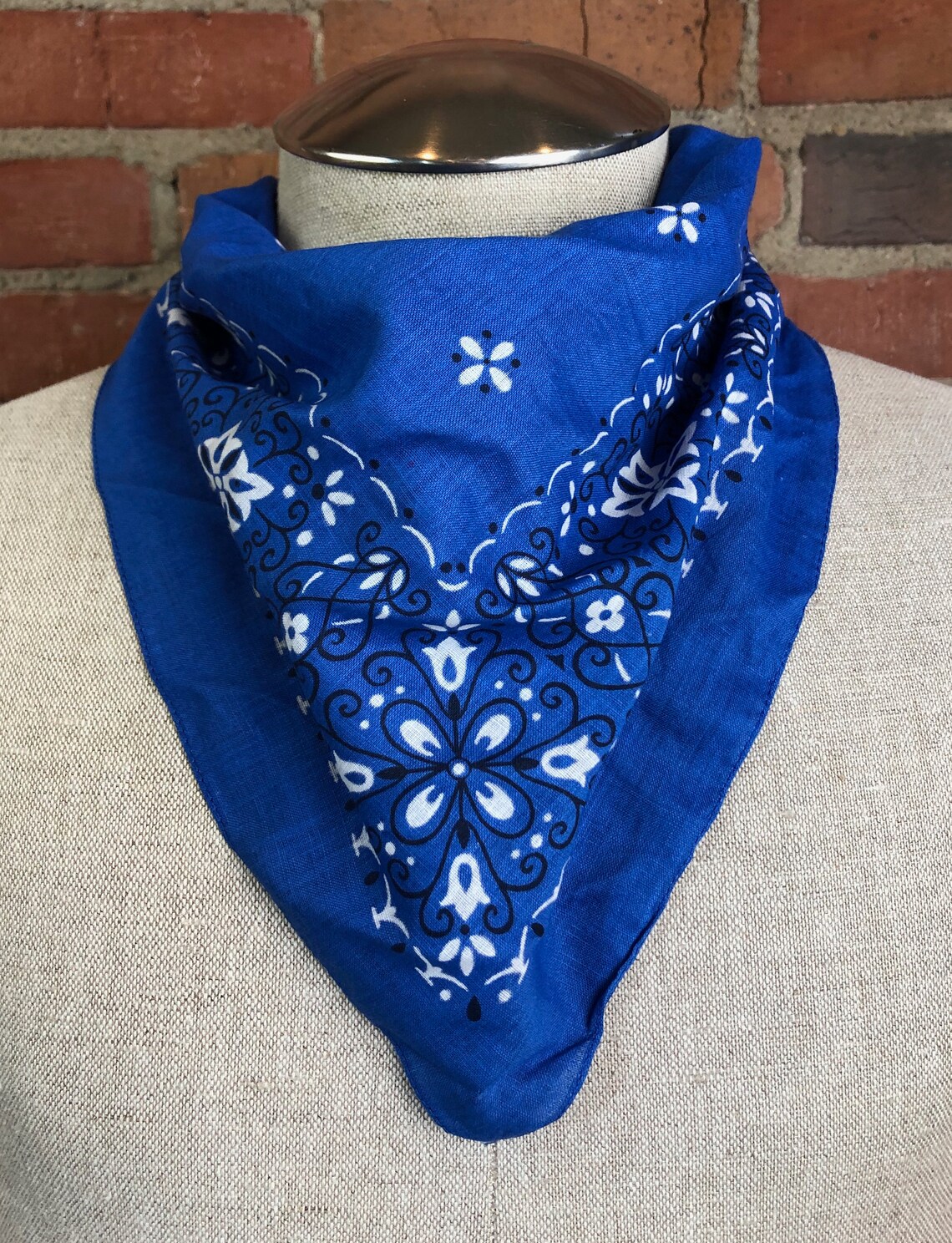 Vintage Blue Selvedge Bandana Fast Color Made In USA Etsy