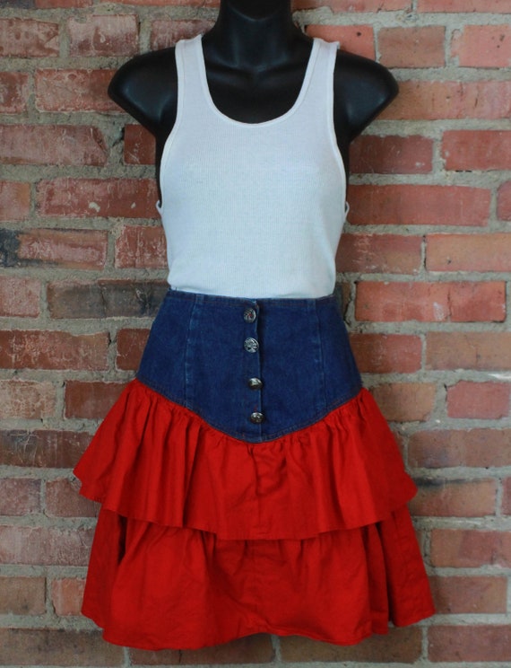 ruffle skirt 80s