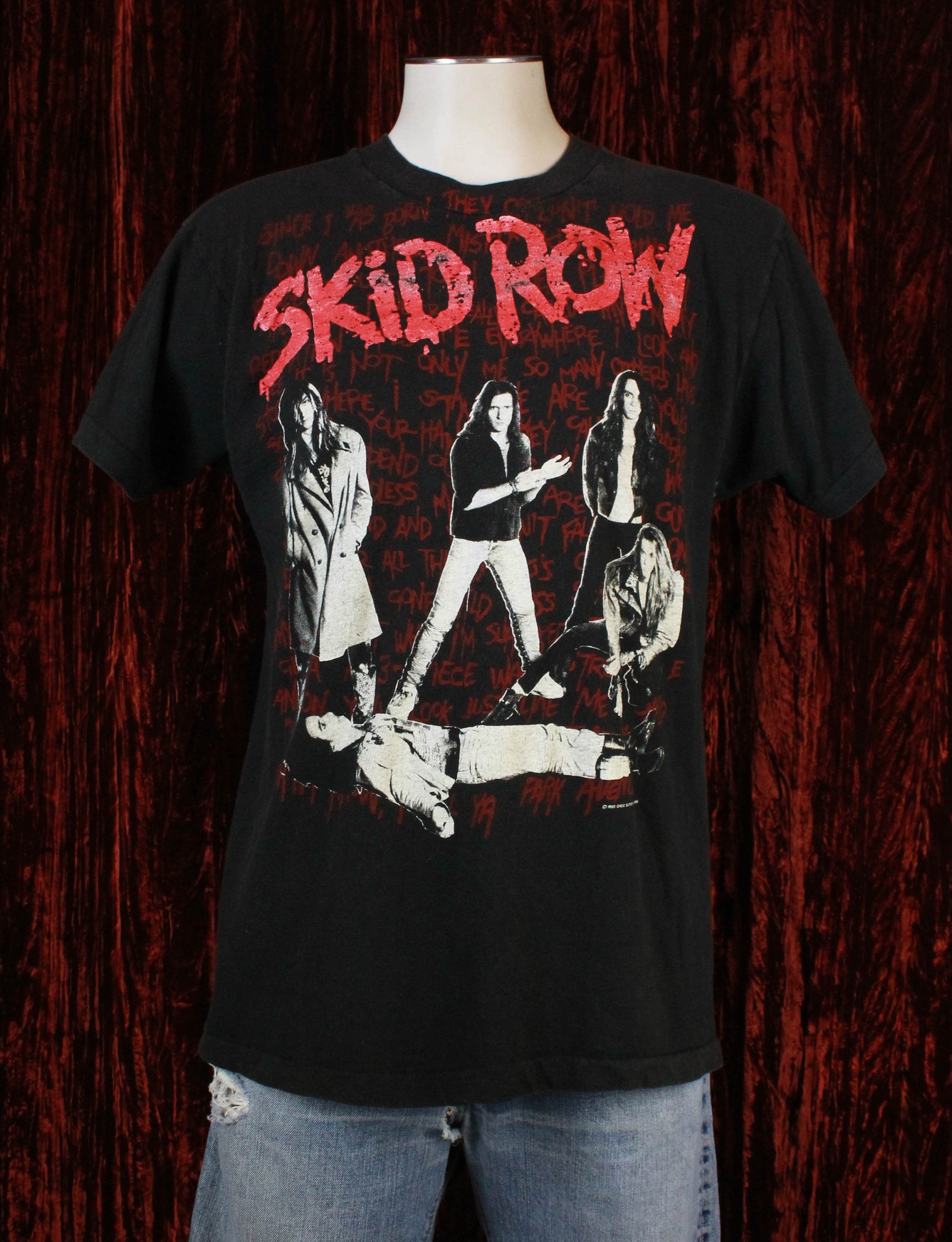 Vintage Skid Row Concert T Shirt 1990 I Survived Skid Row Live | Etsy