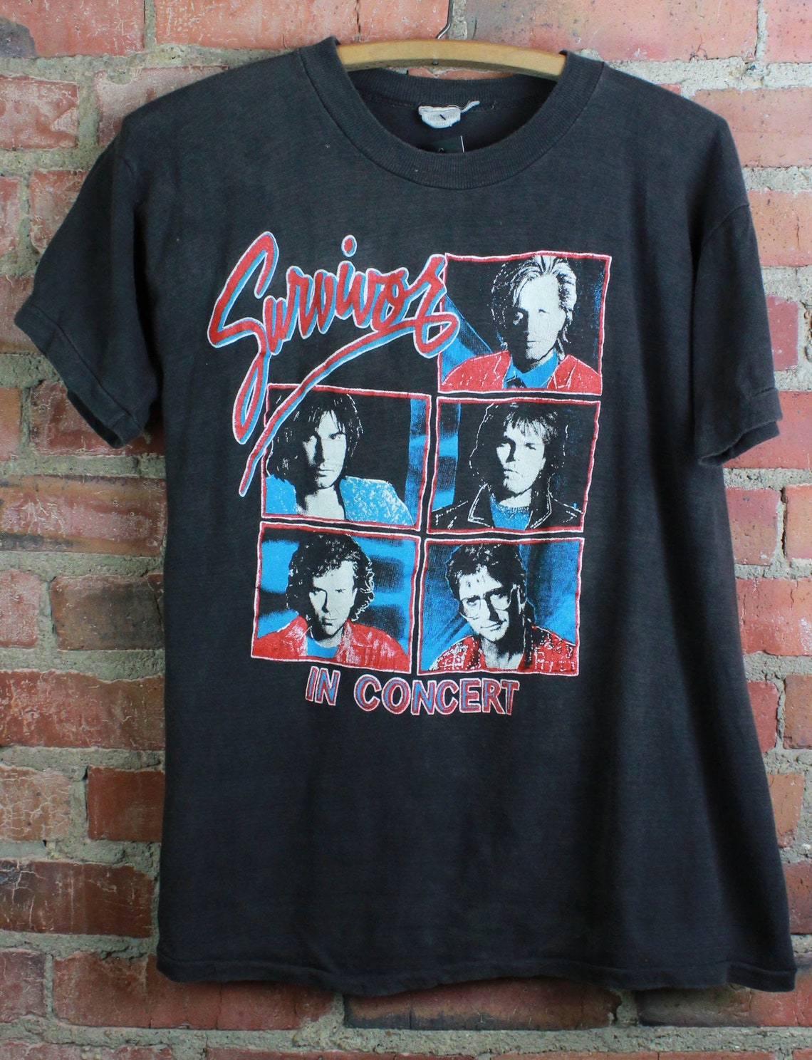 Vintage 80's Survivor Concert T Shirt On Tour Black Unisex | Etsy