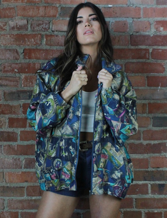 Vintage Mureli Golf Time Magazine Silk Bomber Jack