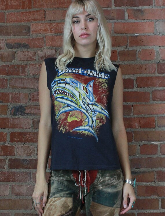 White Concert T Shirt 1984 Stick 