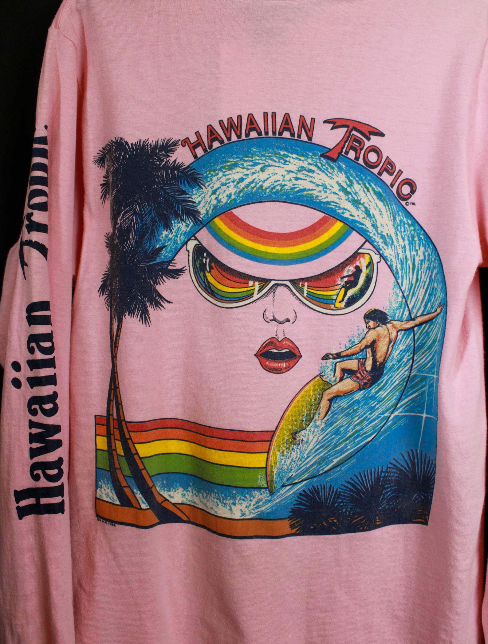 Vintage 80's Hawaiian Tropic Graphic T Shirt Pink Long | Etsy
