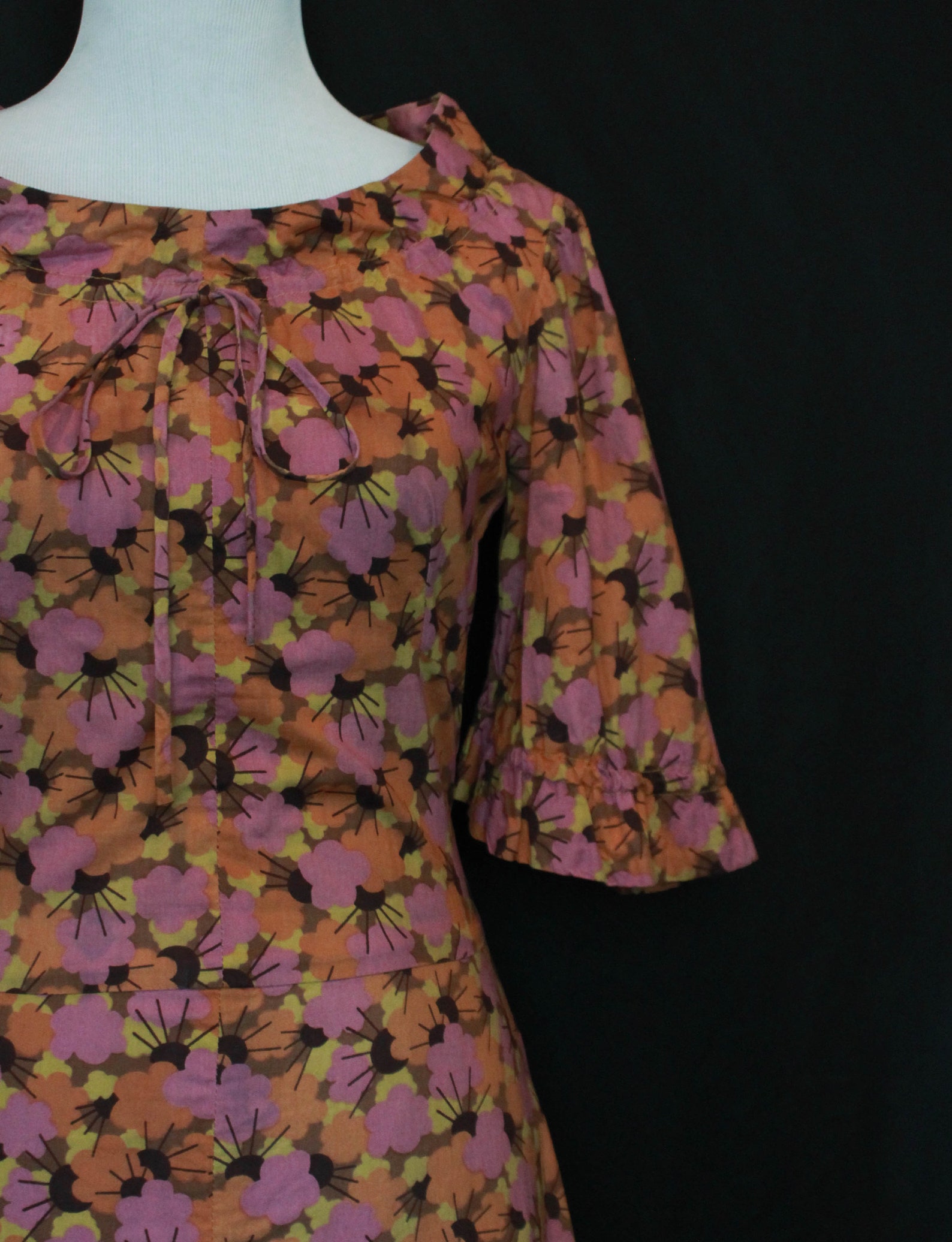 Women's Vintage 60's Biba Pink Orange Flower Pattern | Etsy