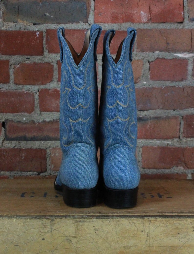 Women/'s Vintage Denim Western Cowboy Boots Size 6