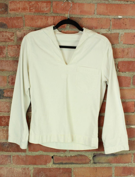Vintage 50's White Naval Pullover - XS