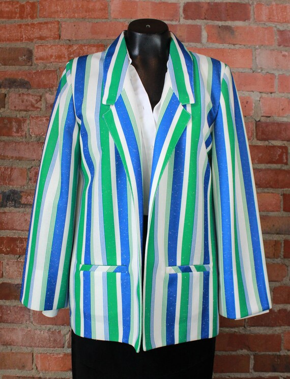Women's Vintage 80's Pykettes Blazer Jacket Blue G