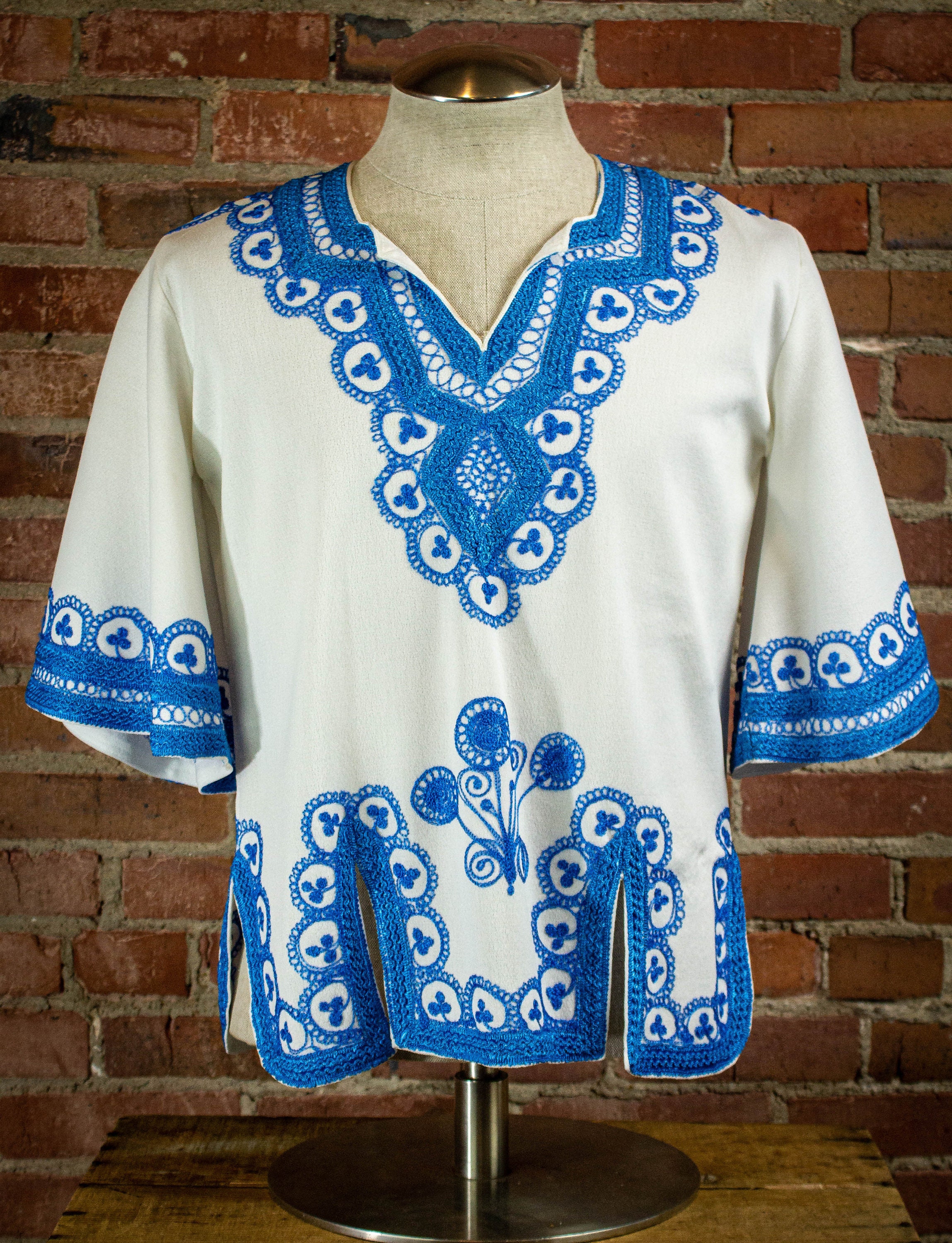 Blue Embroidery Unisex Large 