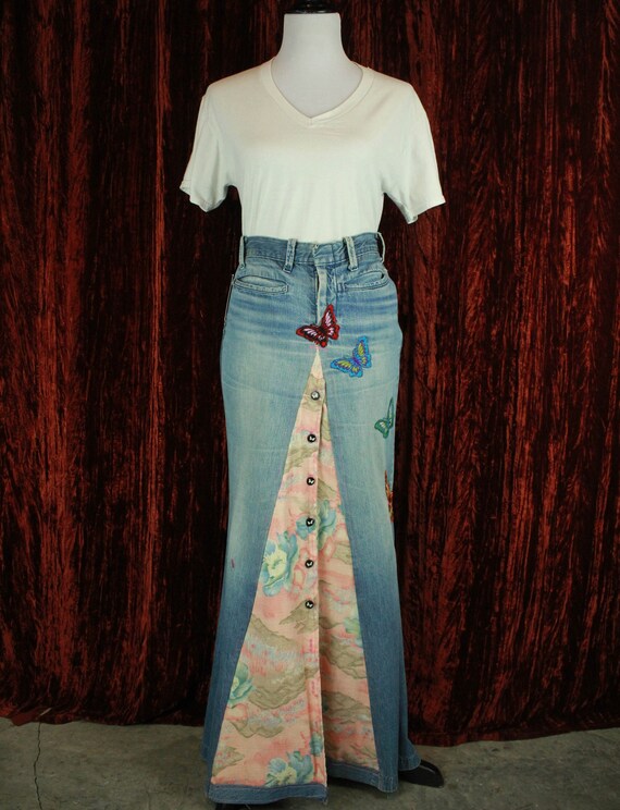 Women's Vintage 70's Patchwork Denim Butterfly Max
