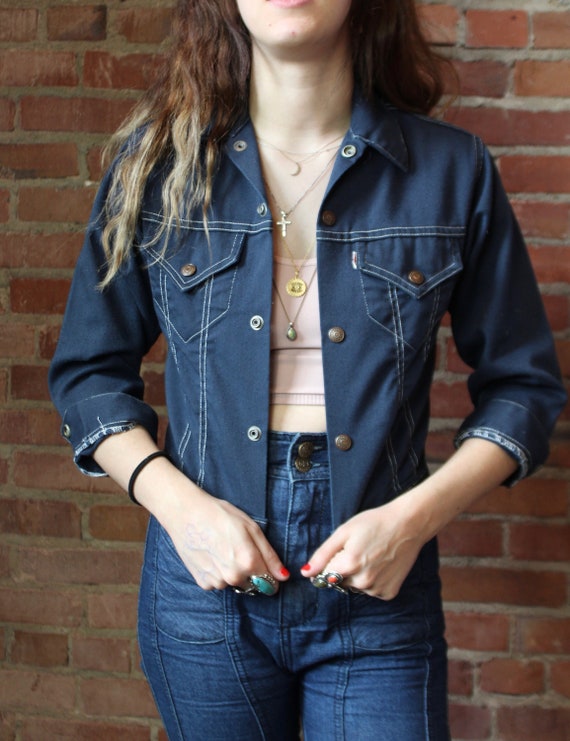 levi denim cropped jacket
