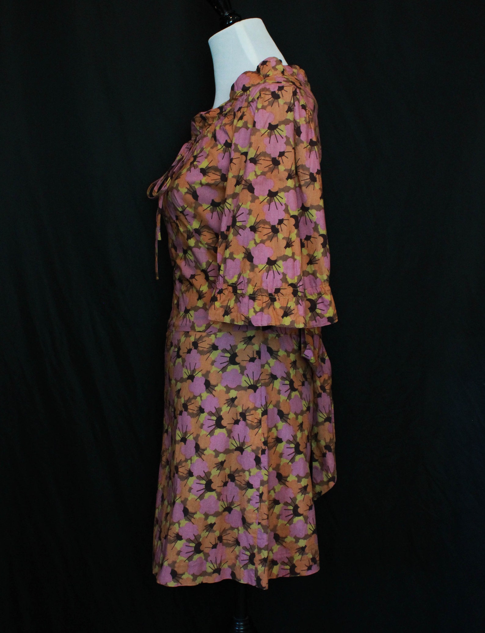 Women's Vintage 60's Biba Pink Orange Flower Pattern Etsy