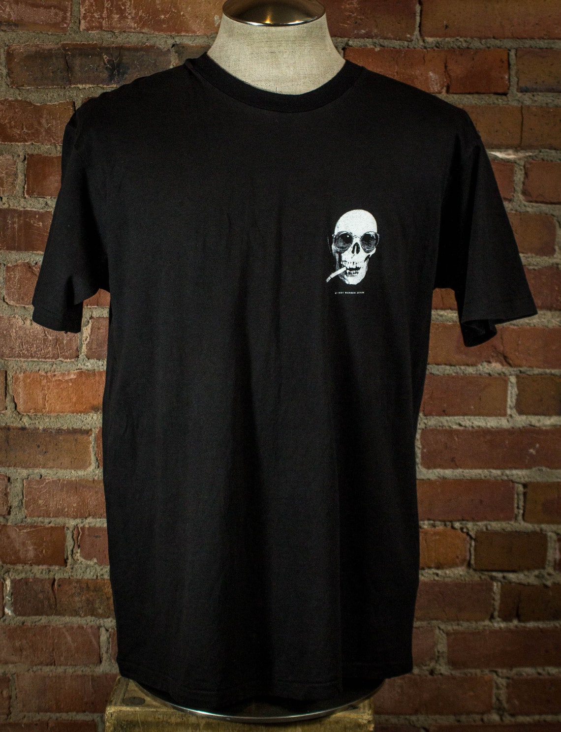 Vintage 1991 Warren Zevon Smoking Skull Black Concert T Shirt | Etsy