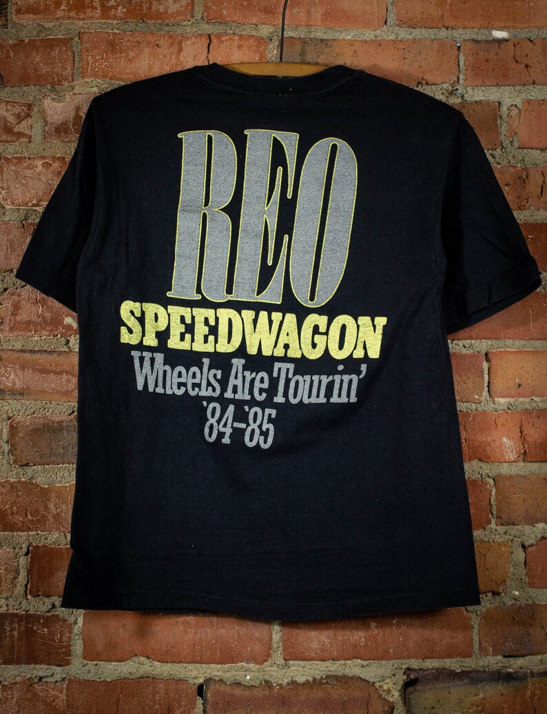 Vintage REO Speedwagon Wheels Are Turning Tourin/' Black Concert T Shirt 1984 Unisex Medium