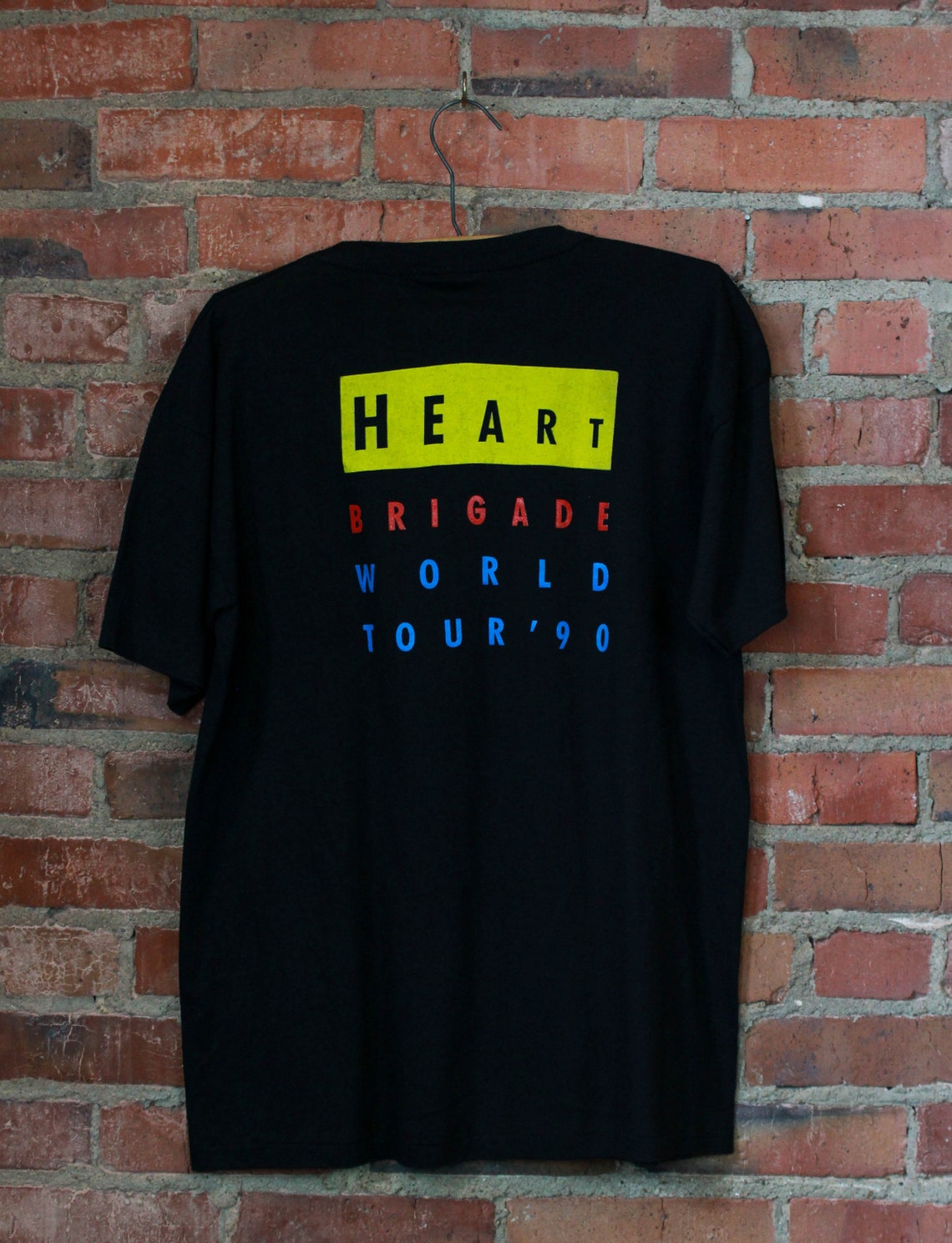 Vintage '90 Heart Concert T Shirt Brigade Tour Black Etsy