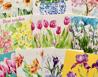 Card Assortment Pack  Spring 10 |Greeting Card Selection | Mixed| Pack cards| Any occasion Cards | Blank Inside | Birthday | Art Card