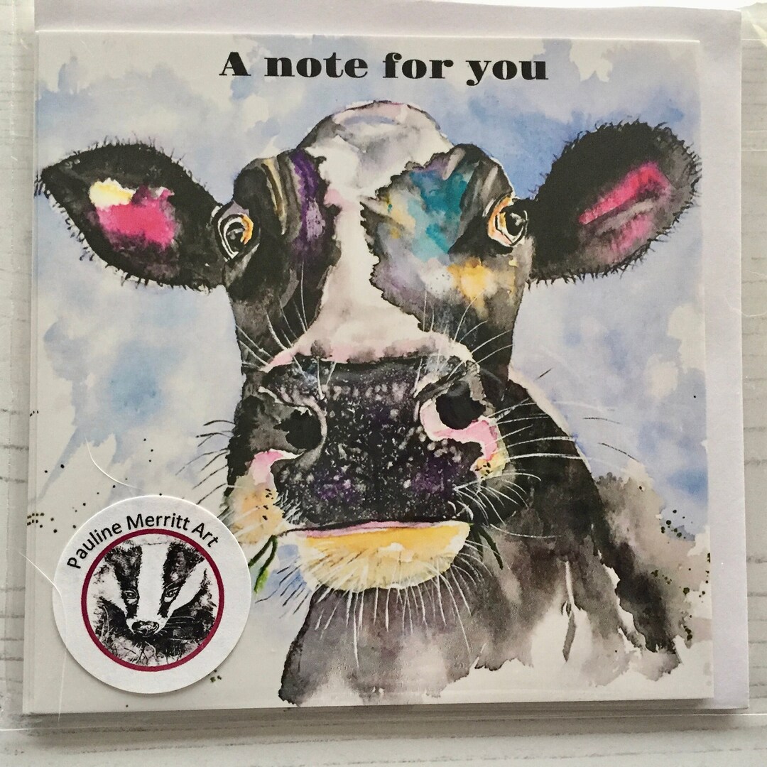 Cow POSTCARD Notecards | 4 Cards With White Envelopes | Wildlife ...