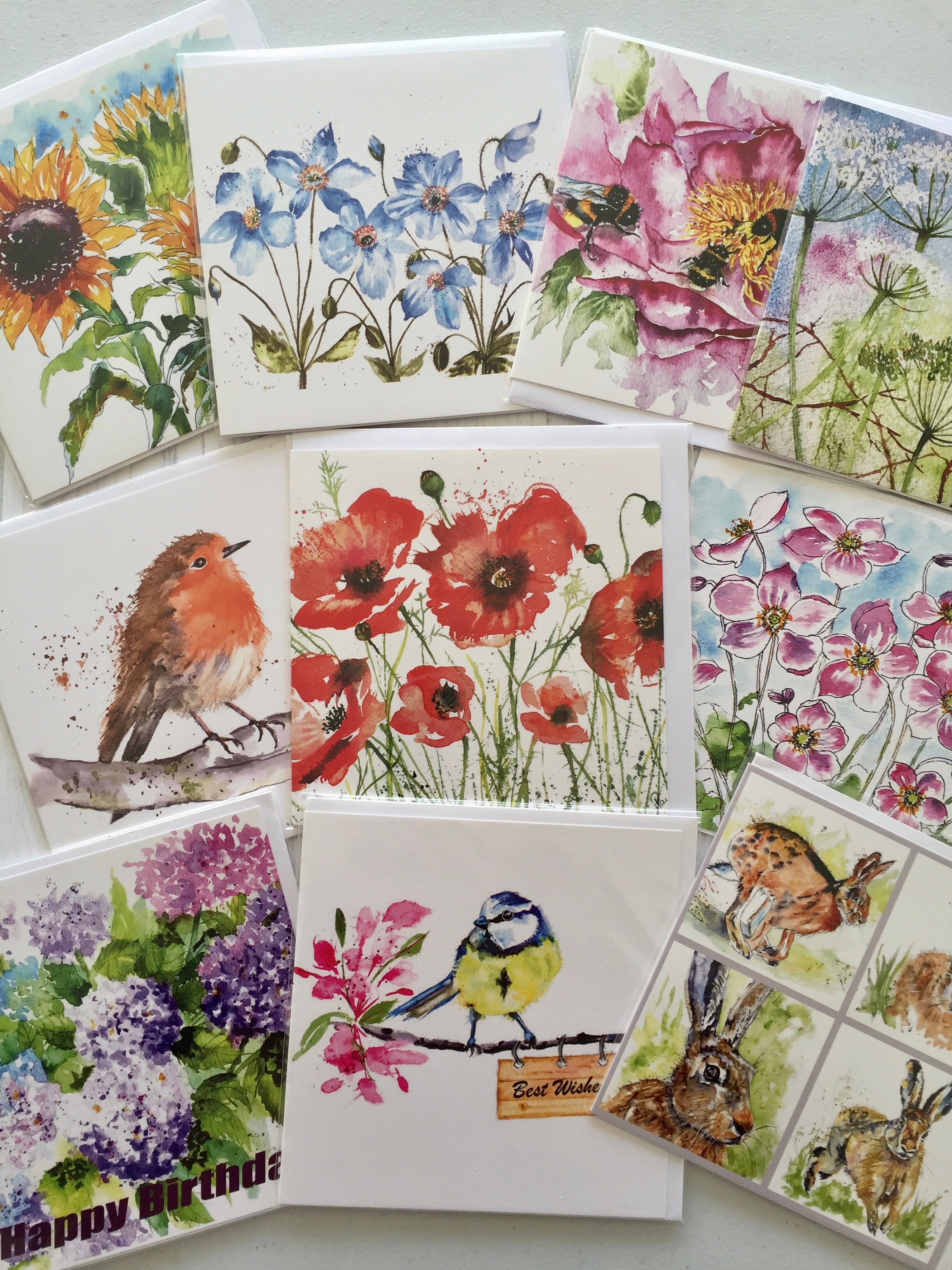 Card Assortment Pack 1 greeting Card Selection Flowers Etsy UK