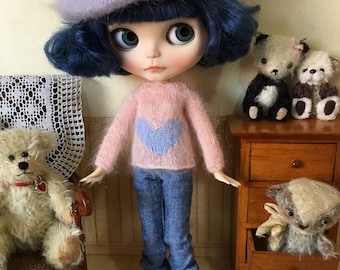 BLYTHE Heart Sweater, mohairsilk yarn