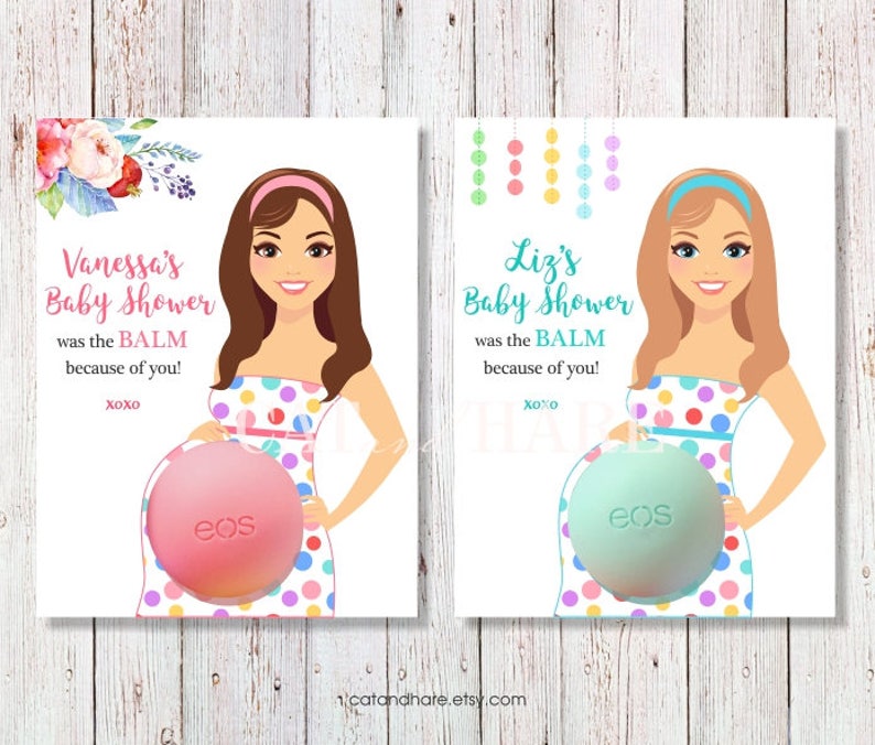 Baby Shower Favors Girl Boy EOS Lip Balm Card Holder Polka Dot Etsy