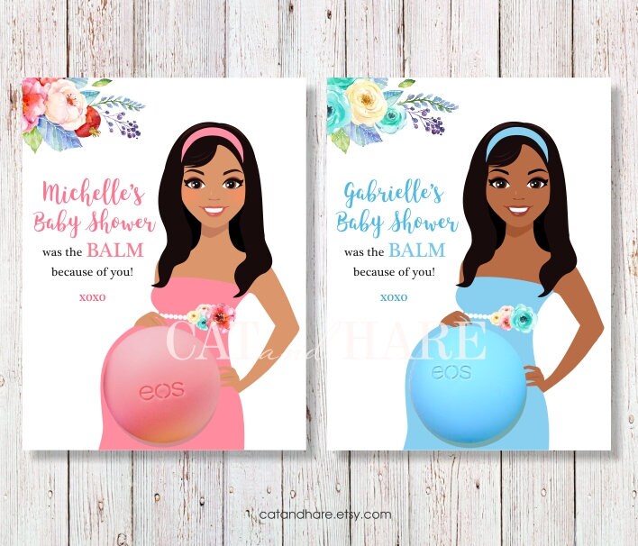 EOS Lip Balm Baby Shower Favors Card Holder Gift Tags Custom Etsy