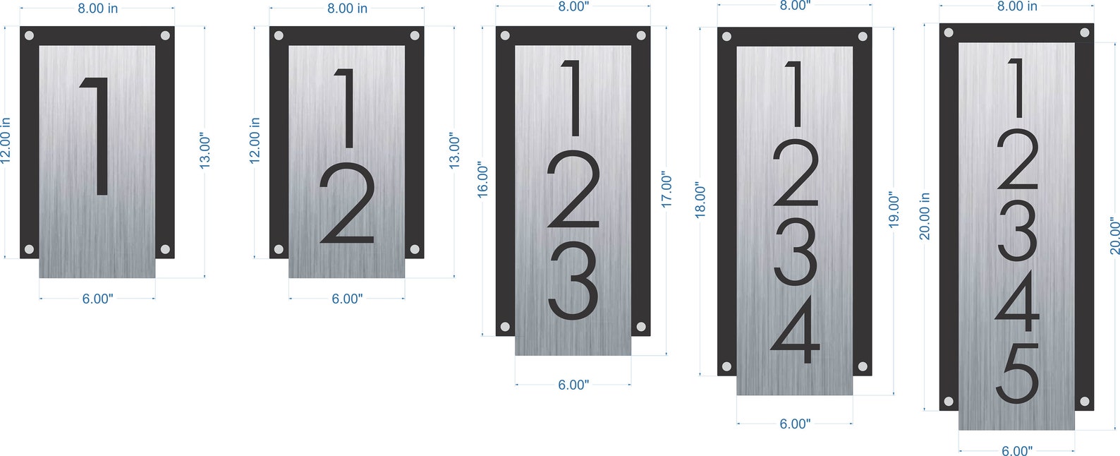 House Numbers Vertical House Number Sign Address Plaque Etsy