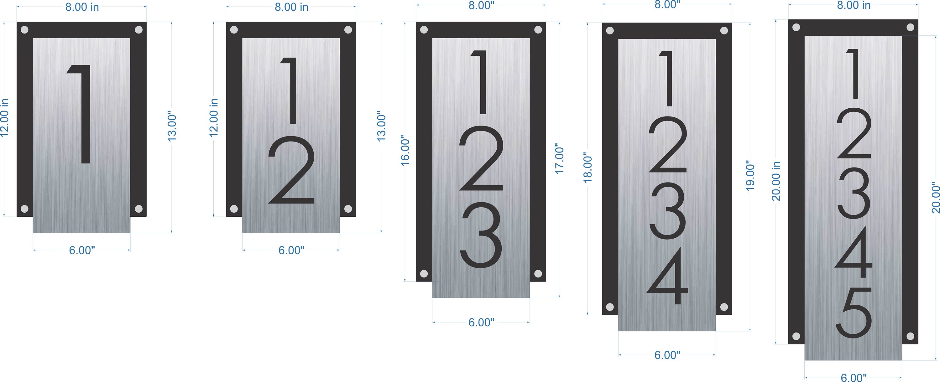 House Numbers Vertical House Number Sign Address Plaque Etsy