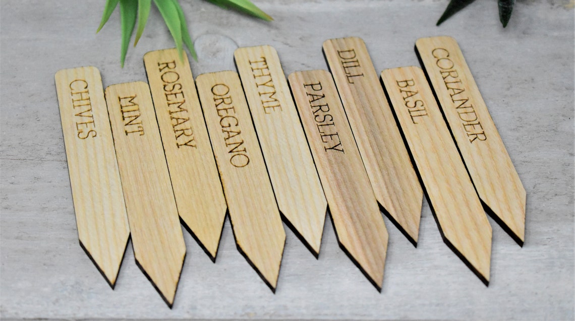 Custom Engraved Wood Garden Plant Labels Gardener Gift Etsy