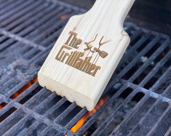 Grattoir de barbecue personnalisé | Grattoir de bbq en bois souple personnalisé | nettoyeur de | bbq Nettoyeur de gril gravé Cadeau de fête des pères