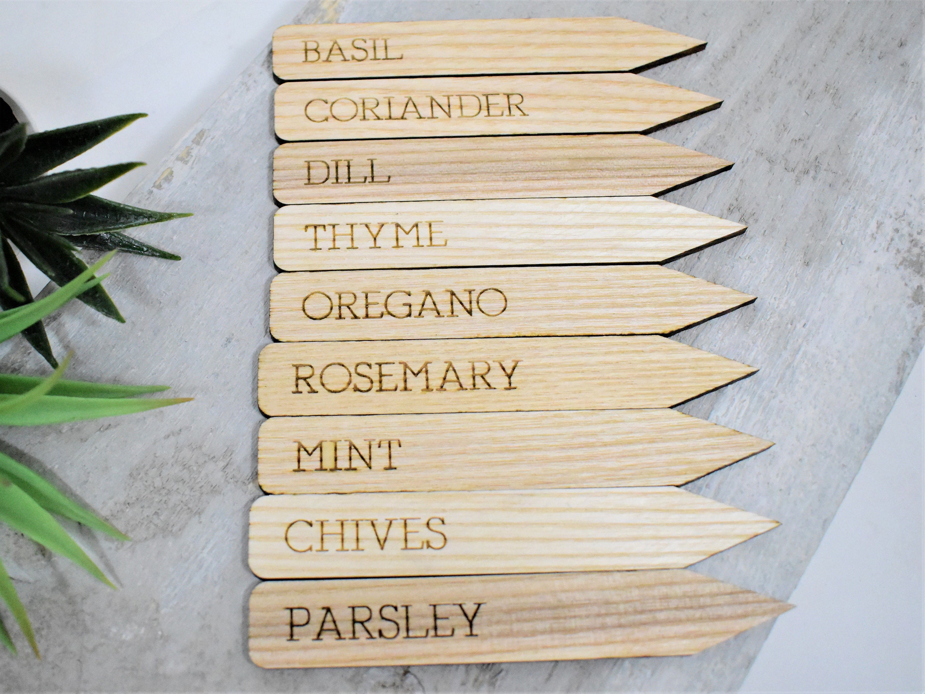 Custom Engraved Wood Garden Plant Labels Gardener Gift Etsy