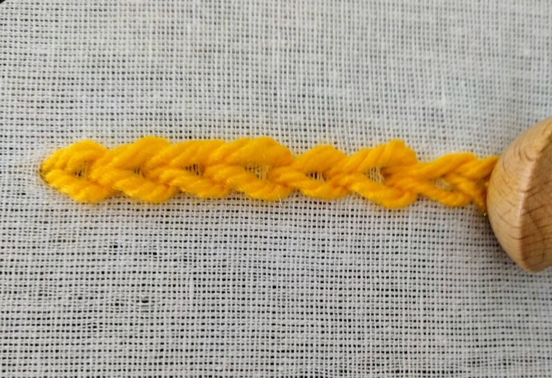 Chain stitch with punch needle tutorial Stitch technique Etsy