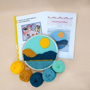 Abstract Landscape Punch Needle Embroidery Starter Kit: Rug Hooking ...