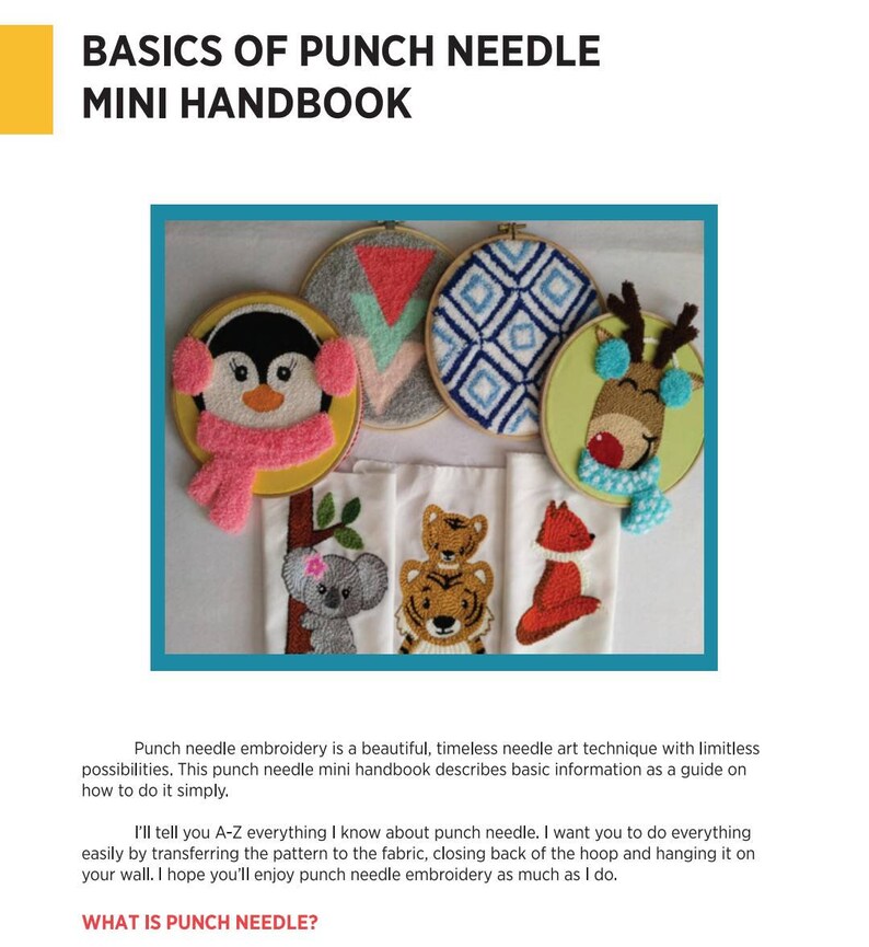 Punch needle basics book Punch needle tutorial for starters Etsy