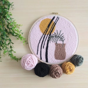 Beginner Punch Needle Embroidery Kit - Easy DIY Mushroom Toadstool Theme