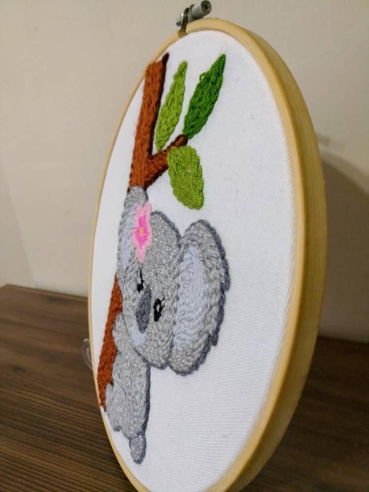 Koala Punch Needle Embroidery Kit Punch Needle Tutorial Rug Etsy
