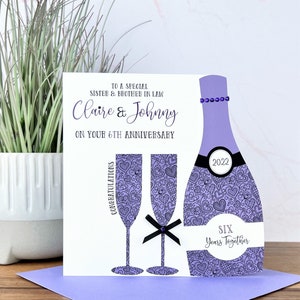 Cartão de aniversário de casamento personalizado feito à mão 1º, 2º, 3º, 4º, 5º, 6º, 7º, 8º, 9º, amigos, filha, filho, mãe e pai, primo, irmã