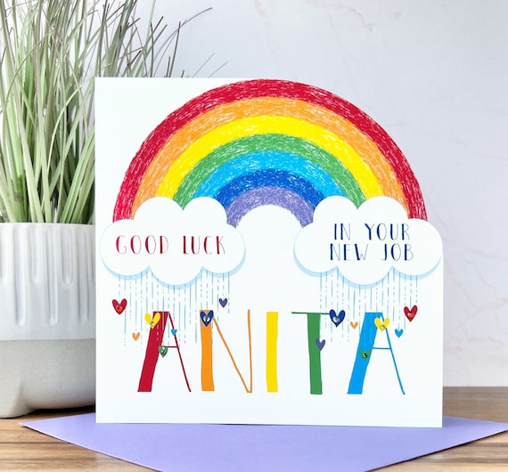 Personalised Handmade Good Luck in Your New Job Card - Etsy UK