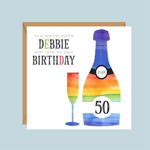 Carte d'anniversaire LGBT personnalisée, gay, lesbienne, 18e, 21e, 30e, 40e, 50e, 60e, fille, nièce, petite-fille, ami, fils, neveu