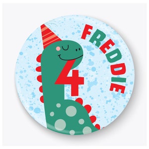 Personalised Dinosaur Age Badge,1st, 2nd,3rd, 4th, 5th, 6th, 7th, 8th, 9th