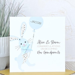 Belle carte personnalisée faite main pour les nouveaux grands-parents, petit-fils