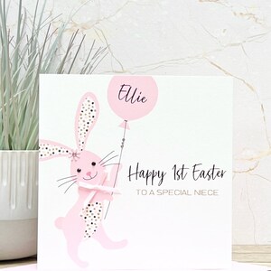 Cartão de Páscoa personalizado feito à mão para meninas/primeiro cartão de Páscoa, sobrinha e filha
