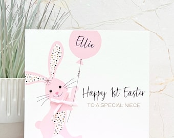 Personalised Handmade Girls Easter Card/First 1st Easter Card Daughter Niece