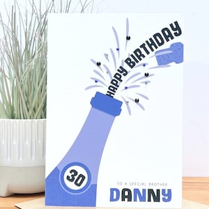 Tarjeta de cumpleaños masculina grande A5 personalizada hecha a mano, 18, 21, 30, 40, 50, 60, 70, 80 hijo, hermano, tío, amigo, nieto