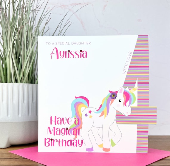 Personalised Safari Animals Birthday Card For Little Girl