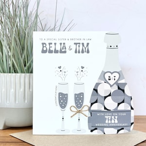 Biglietto personalizzato per il 10 ° anniversario di matrimonio in latta fatta a mano, sorella, fratello, zia, figlia, nipote, figlio, nipote, amici