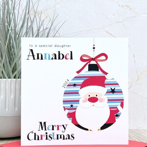 Carte de Noël faite main personnalisée, cadeau pour fille, fils, nièce, neveu, filleule, soeur, frère, arrière-petite-fille
