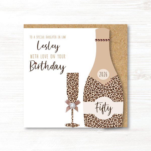 Personalised Handmade Birthday Card 40th, 50th, 60th, 70th, Sister, Friend, Daughter, Mum, Auntie, Cousin