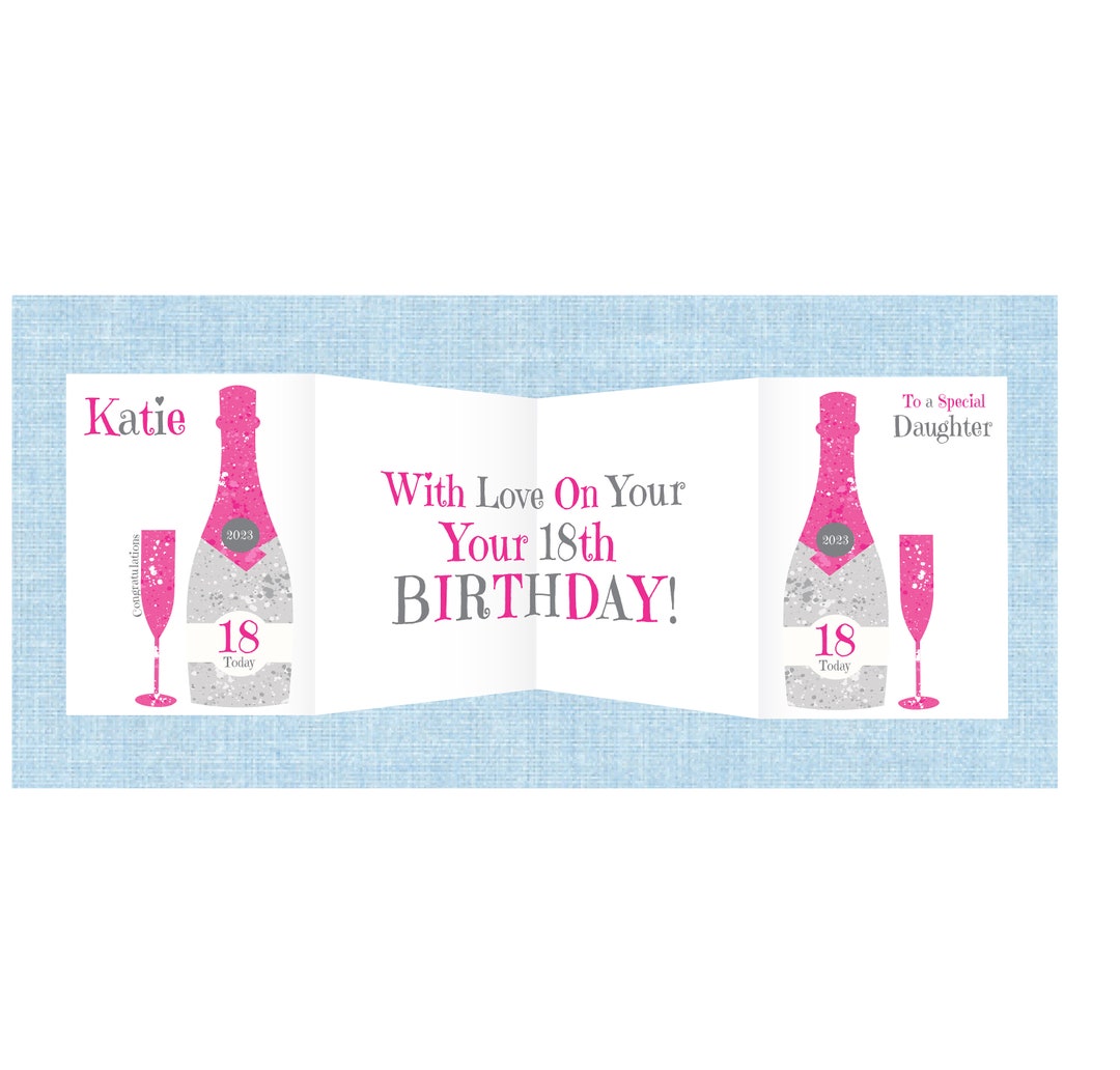Personalised Concertina Birthday Card 18th 21st 30th 40th 50th Etsy