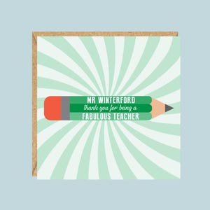 Gepersonaliseerde bedankkaart voor docenten
