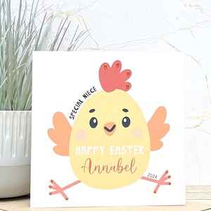 Tarjeta de Pascua personalizada hecha a mano/Primera 1ª tarjeta de Pascua, Hija, Sobrina, Nieta, Hermana, Ahijada, Hijo, Sobrino, Nieto, Ahijado
