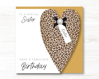 Personalisierte handgemachte Geburtstagskarte Schwester, Freund, Tochter, Mutter, Tante, Cousin